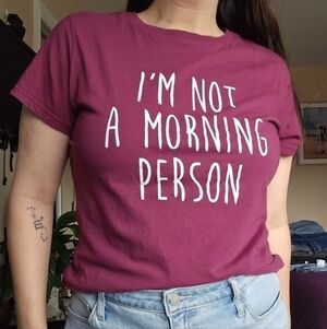 Im Not A Morning Person Short Sleeve Graphic Tee Size Xl Cotton T-shirt